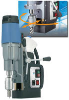 Portable Magnetic Drill facilitates positioning via swivel base.