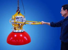 Below-the-Hook Vacuum Generator handles spherical loads.