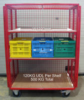 Secure Mobile Storage Cages feature adjustable shelving.