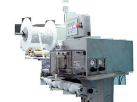 Pouch Dispenser features motor-fed precision cutting.