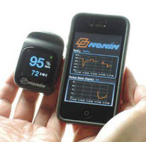 Connected Finger Pulse Oximeter works with iOS mobile app.