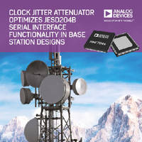 Clock Jitter Attenuator supports JESD204B interface standard.