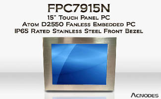Fanless Embedded PC features IP65-rated front bezel.