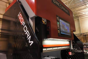 Portable 40-Ton Press Brake is suited for small parts.