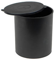 Round Black Storage Containers dissipate static.
