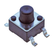 Ultraminiature SMT Tact Switch measures 4.5 x 4.5 mm.