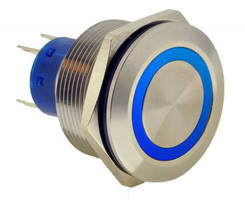 Anti-Vandal Pushbutton Switch features 25 mm panel cutout.