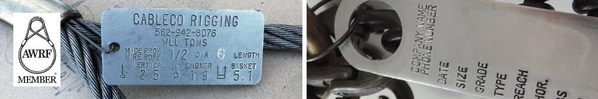 Wire Rope Tags and Chain Sling Tags meet OSHA requirements.