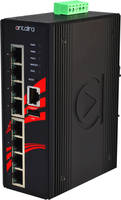 Industrial 8-Port Ethernet Switch has Layer 2 management software.