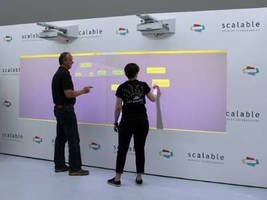 Wall-Sized Collaboration System facilitates brainstorming.