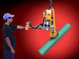 Vacuum Lifter-Tilter enables manual rotation of tubing.