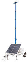 Portable Solar Powered Tower mounts to 7 x 7 ft trailer.