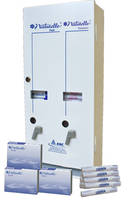 Dual-Column Dispenser distributes feminine hygiene products.