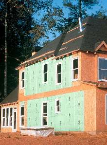 Foam Board Sheathing withstands gusts up to 110 mph.