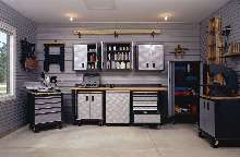 Garage Organizer creates organized work environment.