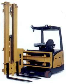 Swing Reach Forklift Truck suits narrow aisle applications.