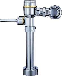Flushometer offers water-saving technology.
