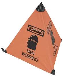 Floor Signs warn of safety hazards.