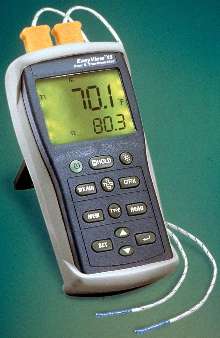 Dual-Input Thermometer stores up to 8,800 measurements.