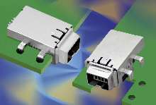 Connector saves space in IEEE 1394 applications.