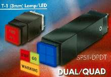 Pushbutton Switches offer dual and quad displays.