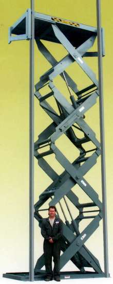 Quad Scissor Lift is suited for high-ceiling warehouses.