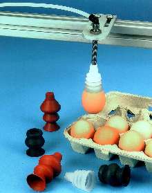 Vacuum Suction Cups handle eggs and other round objects.