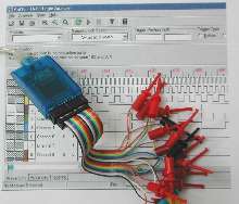 USB Logic Analyzer samples at up to 500 MHz.