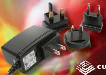 Switching Power Supply offers interchangeable input plugs.