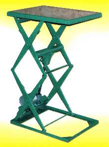 Double Scissor Lift can lift 150 lb up to 70 in. high.