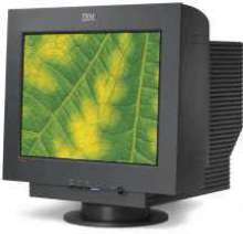 CRT Monitor features flat screen technology.