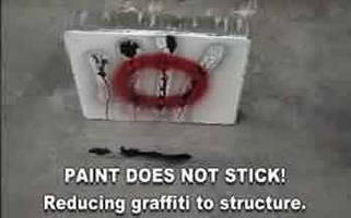 Anti-Graffiti Coating repels paint and deters vandals.
