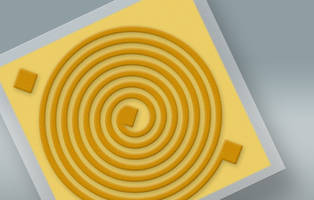 Spiral Inductor Coils feature thin photolithography film.