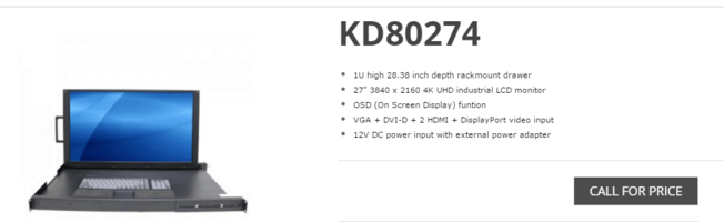 KD80274 LCD Monitor features steel enclosure.