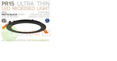 PR15 LED Recessed Light comes in matte black finish.