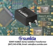 SMD Transformer Provides 3,750 Volt RMS Isolation for Embedded Circuits, Battery Monitors