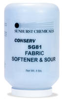 Conserv SG 81 Fabric Softener and Sour prevents buildup of hard water deposits.