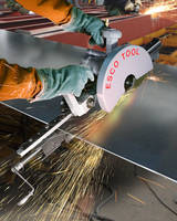 Pneumatic Saw & Clamp System Cuts Steel Plate Wihout Heat Affect Zone