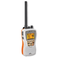 MR HH600 VHF Radio comes with floating orange core.