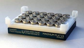 Magnum FLX®24 Universal 24-Well Magnet Plate consists of solid core ring magnets.
