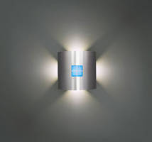Cypher® Wall Sconce Luminaire features dawn-to-dusk photocell controls.
