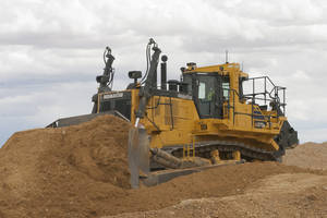 D375A-8 Crawler Dozer is equipped with dual Komatsu diesel particulate filters.