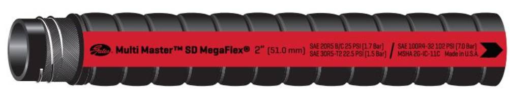Multi Master™ SD MegaFlex® Hose features corrugated chloroprene cover.
