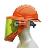 Hard Hat/Face Shield Combination Kit provides protection to worker's head.