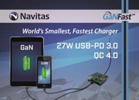 GaNFast Mobile Adapter comes with Type C connector with USB-PD 3.0.