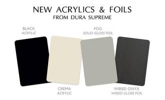 Dura Supreme Cabinetry's New Acrylic and Foil Color Options are Designed for Bria Cabinetry