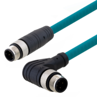 Latest Right-Angle M12 Cable Assemblies are Designed for Harsh Environment Ethernet Connectivity Applications