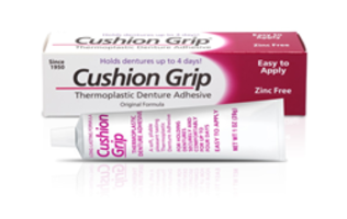 New Cushion Grip Denture Adhesive is Zinc-Free and Non-Toxic