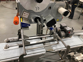 Split Conveyor 'Suspends' Product for Top and Bottom Print/Labeler