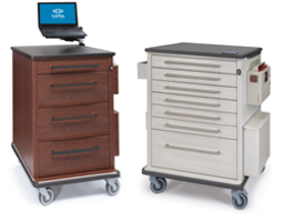 New Vintage Encore Medication Carts with Expanded Bumpers to Protect Facility Walls